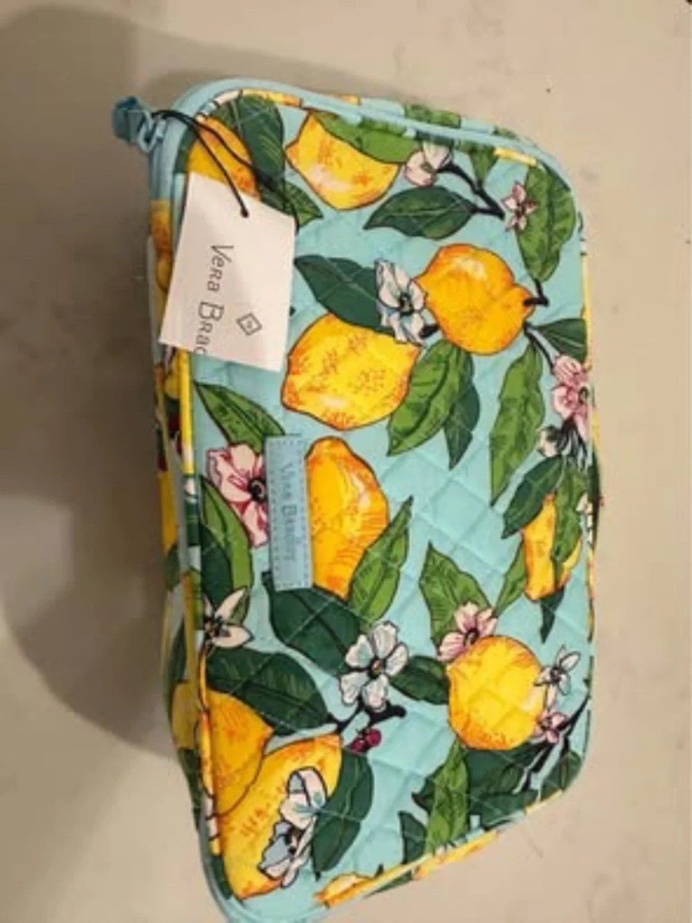 Vera Bradley Large Blush & Brush Makeup Case in Lemon Grove